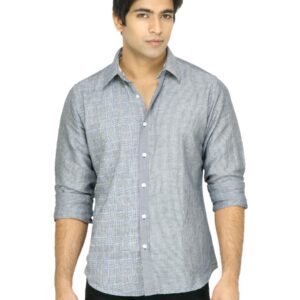United Colors of Benetton Men Check Grey Shirt