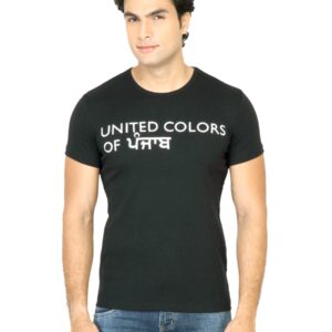 United Colors of Benetton Men Solid Black TShirt