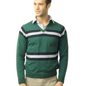 U.S. Polo Assn. Men Stripes Green Sweater