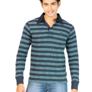 Lee Men Stripes Navy Blue T-shirt