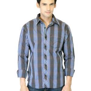 Highlander Men Grey Check Shirt