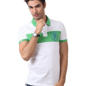 Puma Men White & Green T-shirt