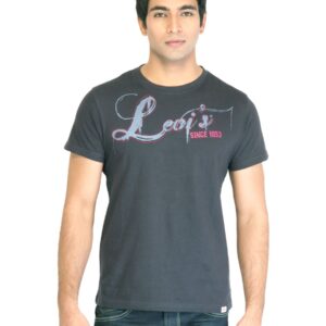 Levi's Men Printed Charcoal Tshirts