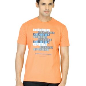 Proline Men Orange Printed T-shirt