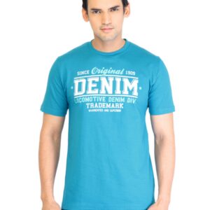 Locomotive Men Printed Blue TShirt