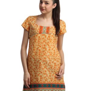 Aurelia Women Printed Yellow Kurta