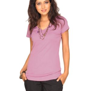 UCB Women's Basic V Neck Pink T-shirt