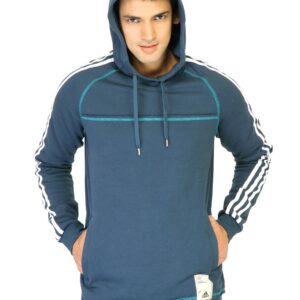 ADIDAS Men Printed Navy Blue Sweatshirts