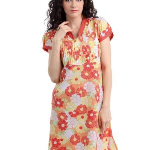 Myntra Women Orange Printed Kurta