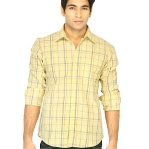 Turtle Check Men Yellow Shirt