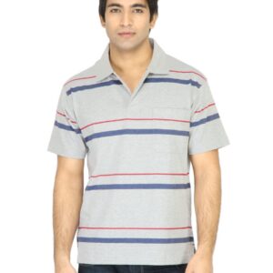 Classic Polo Men Striped Grey Tshirt