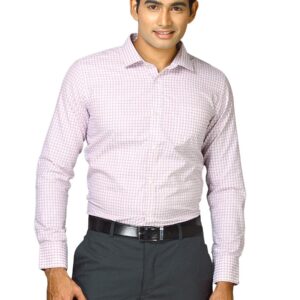 John Miller Men Pink white black check Pink Shirts