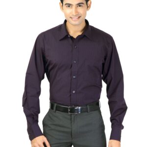 Genesis Men Stripes Purple Shirts