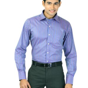Genesis Men Stripes Blue Shirts