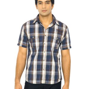 Wrangler Men Wander Wheels Navy Blue Shirts