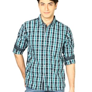Indigo Nation Men Checks Green Shirts