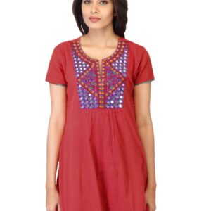 Aneri Women Gazal Red Kurta