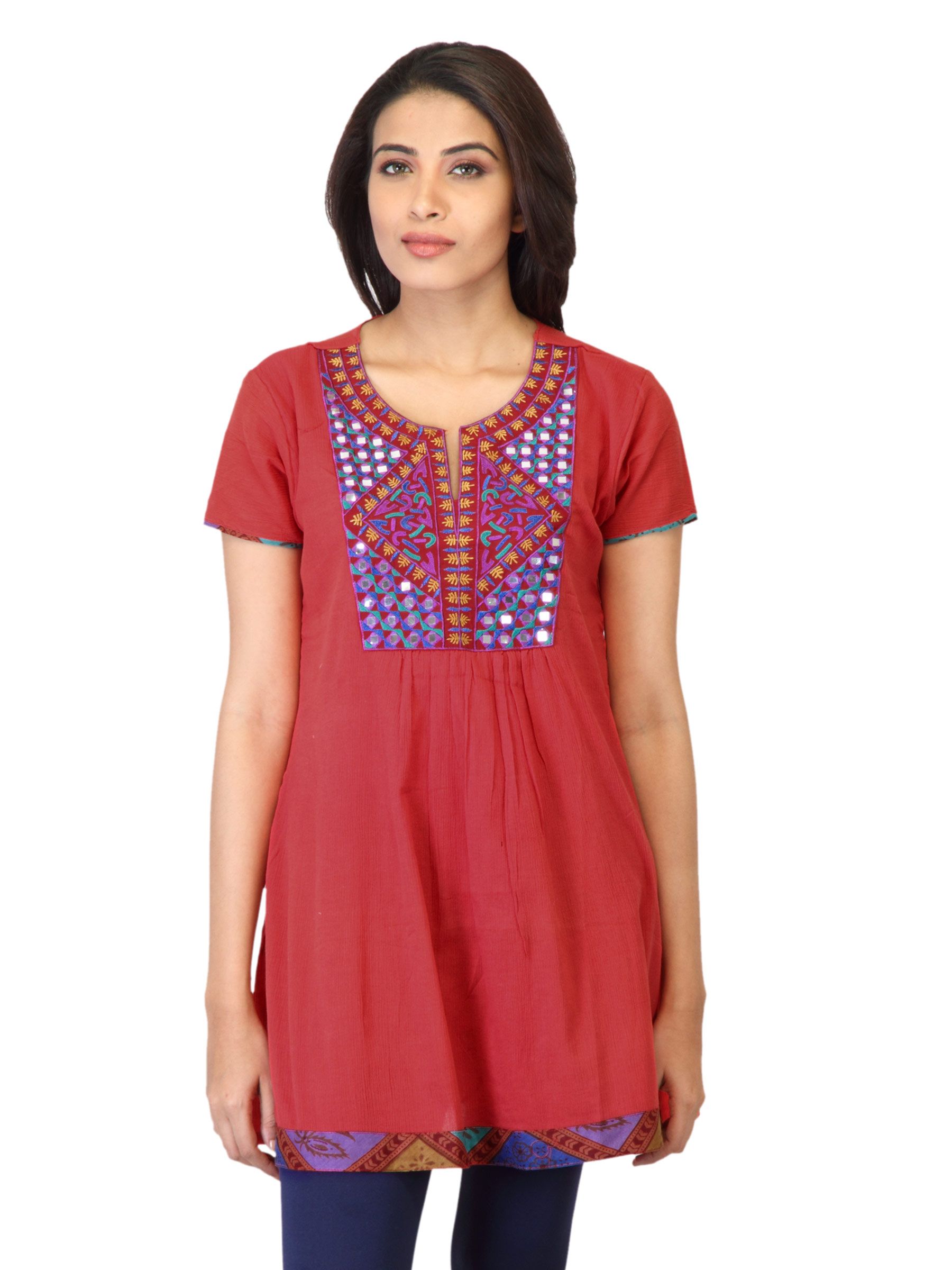 Aneri Women Gazal Red Kurta