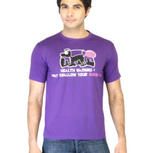 Peter England Men Purple Printed T-shirt