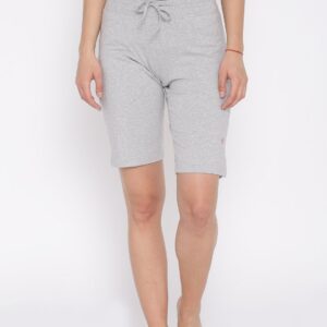 Jockey Women Grey Melange Shorts