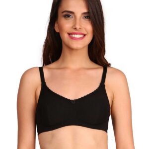 Jockey Essence Black Solid Non-Wired Non-Padded Slim Fit Bra 1615