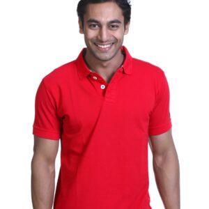 Basics Men Red Polo T-shirt