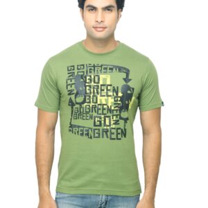 Probase Men Printed Green T-shirt