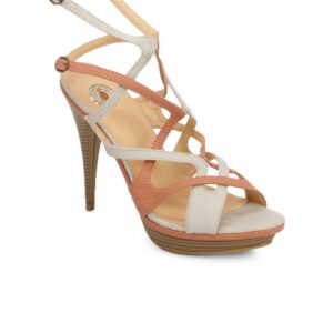 Cobblerz Women Grey & Peach Sandals