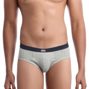 Hanes Men Grey Stretch Duo Dry Cotton Stretch Hip Briefs