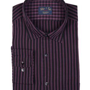 Reid & Taylor Men Stripes Purple Shirt