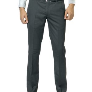 Arrow Men Charcoal Flat Front Trousers