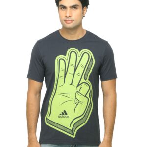 ADIDAS Men 3 Fingers Charcoal T-shirt