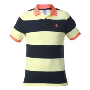 Nike Men Black & Yellow Striped T-shirt