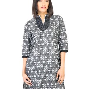 Vishudh Women Printed Black Kurta
