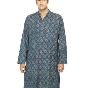 Fabindia Men Blue Printed Kurta