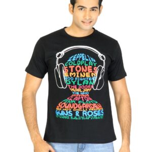 Tantra Men Black Printed T-shirt