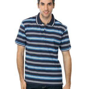 Scullers Men Navy Blue Striped T-shirt