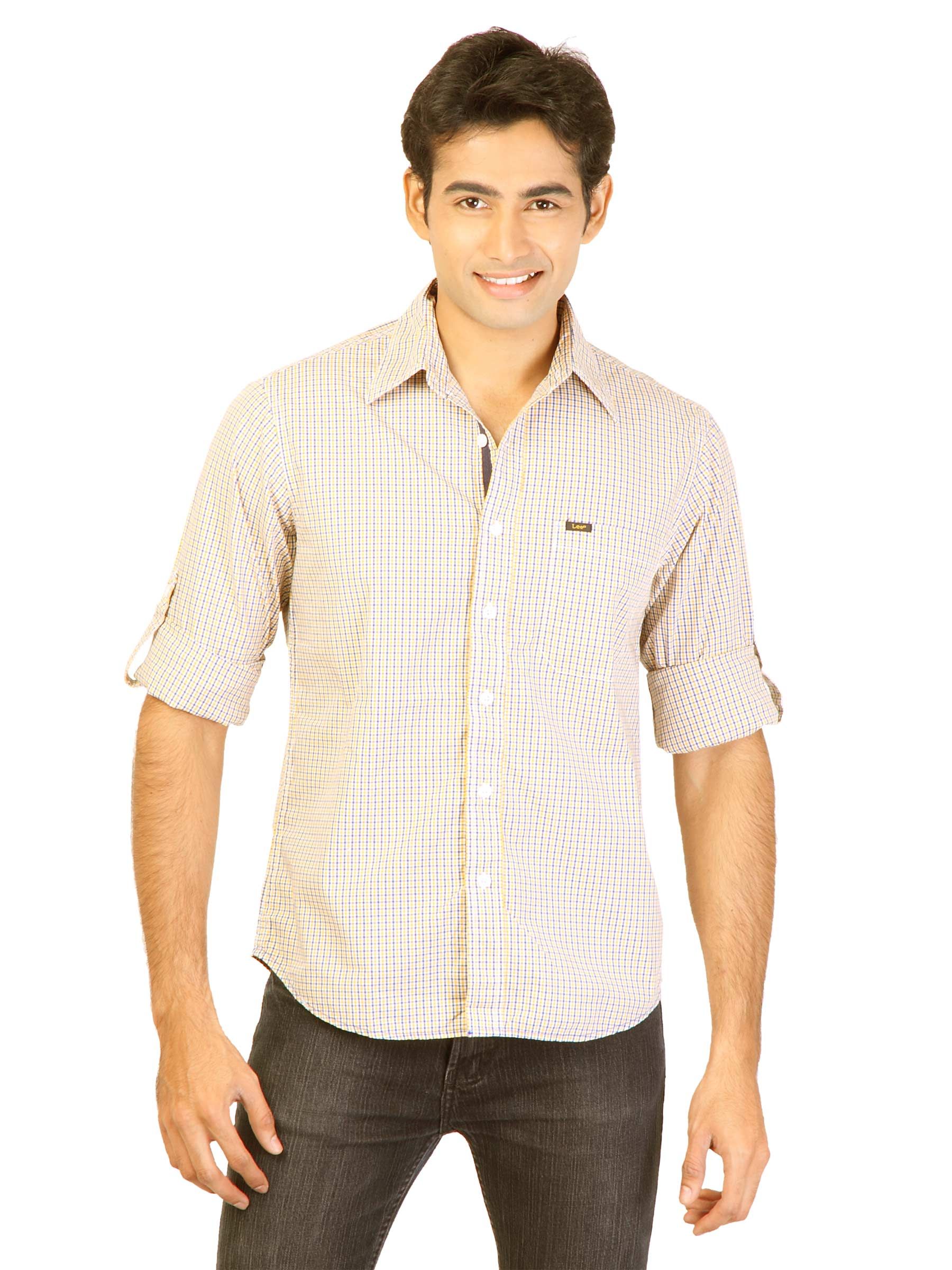 Lee Men Check Yellow Shirts
