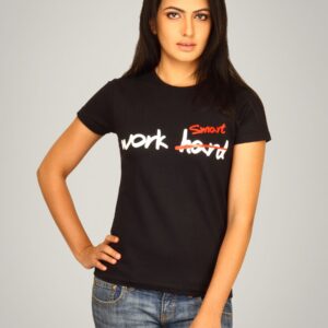 Myntra Women's Work Hard/ Smart T-shirt