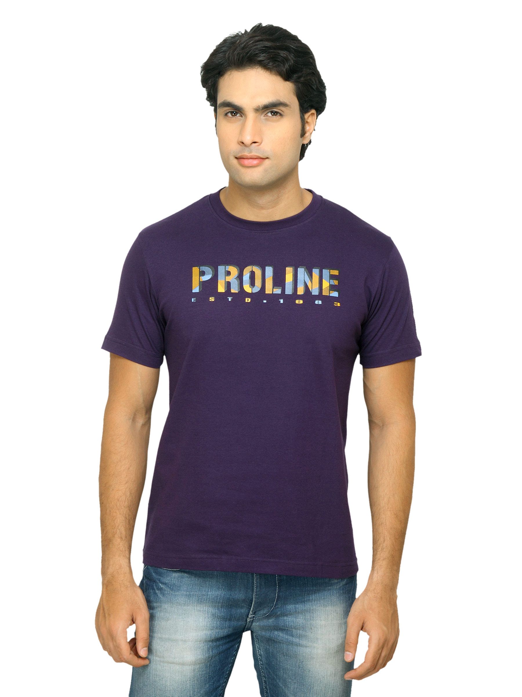 Proline Men Purple T-shirt with Printed Detail