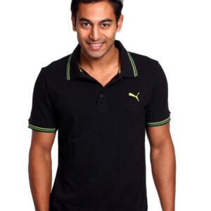Puma Men's Foundation limea Black Polo T-shirt