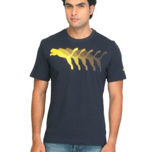 Puma Men Semi Graphic Navy Blue T-shirt