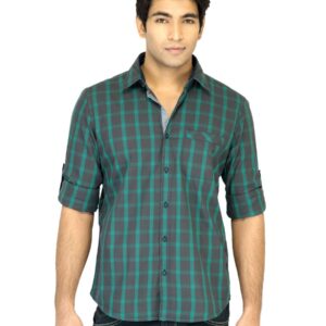 Turtle Check Men Green Shirt
