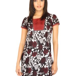 Vishudh Women Black Pigment Print Kurta