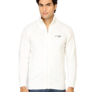 Spykar Men Solid White Sweater