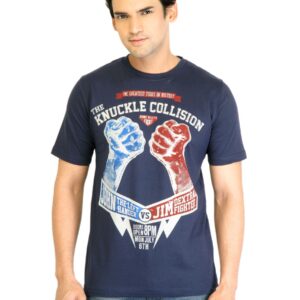 Locomotive Men Printed Navy Blue TShirt