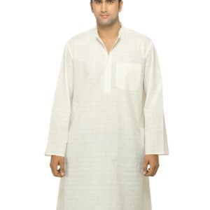 Fabindia Men Printed White Kurta