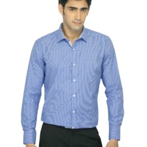 John Miller Men Check Blue Shirt