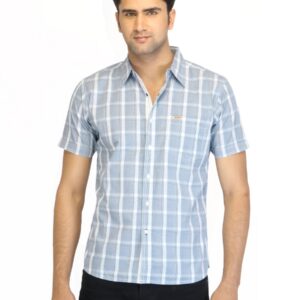 Wrangler Men Aaron Check Blue Shirt