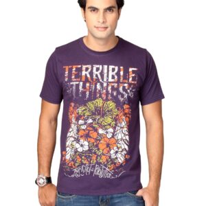 Indigo Nation Men Terrible Things Purple Beige T-shirt